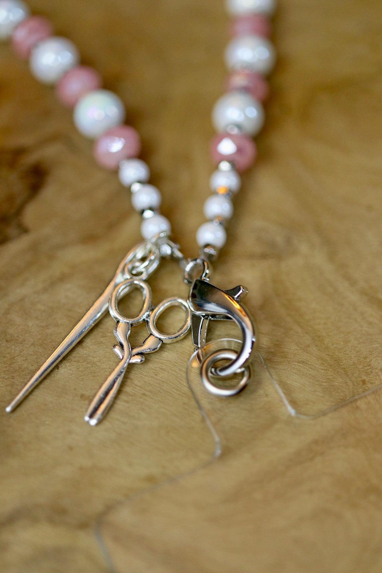 Cell Phone Beaded Charm Strap for Cross Stitch Lovers