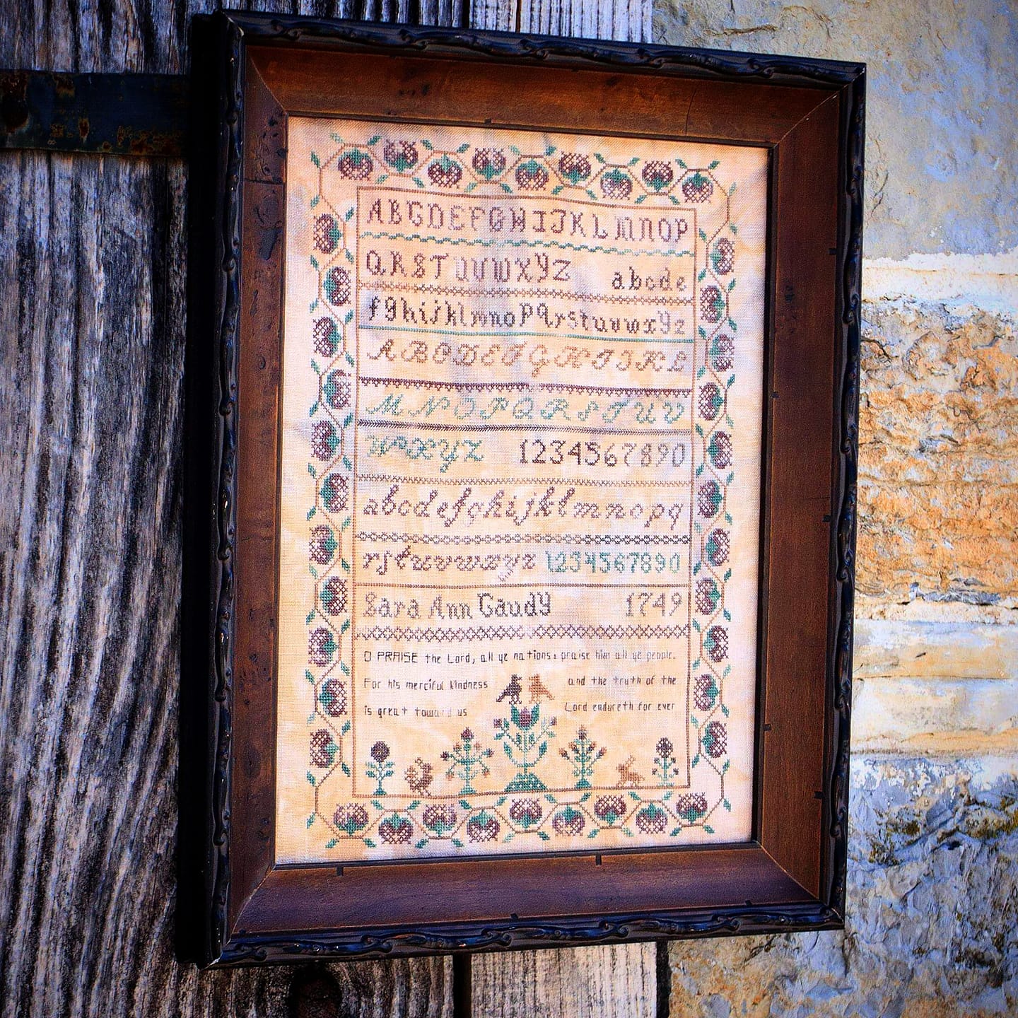 Sara Ann Caudy Sampler Cross Stitch Pattern - PDF Digital Download