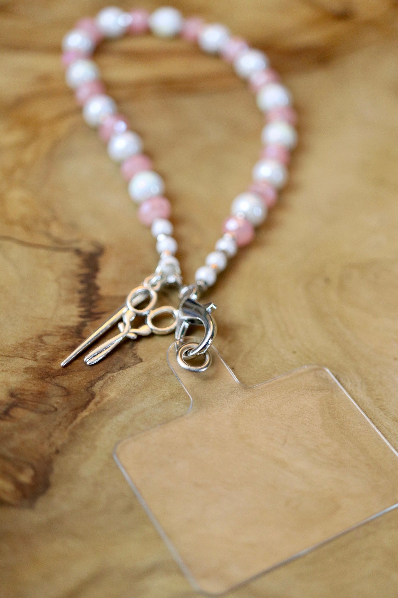 Cell Phone Beaded Charm Strap for Cross Stitch Lovers