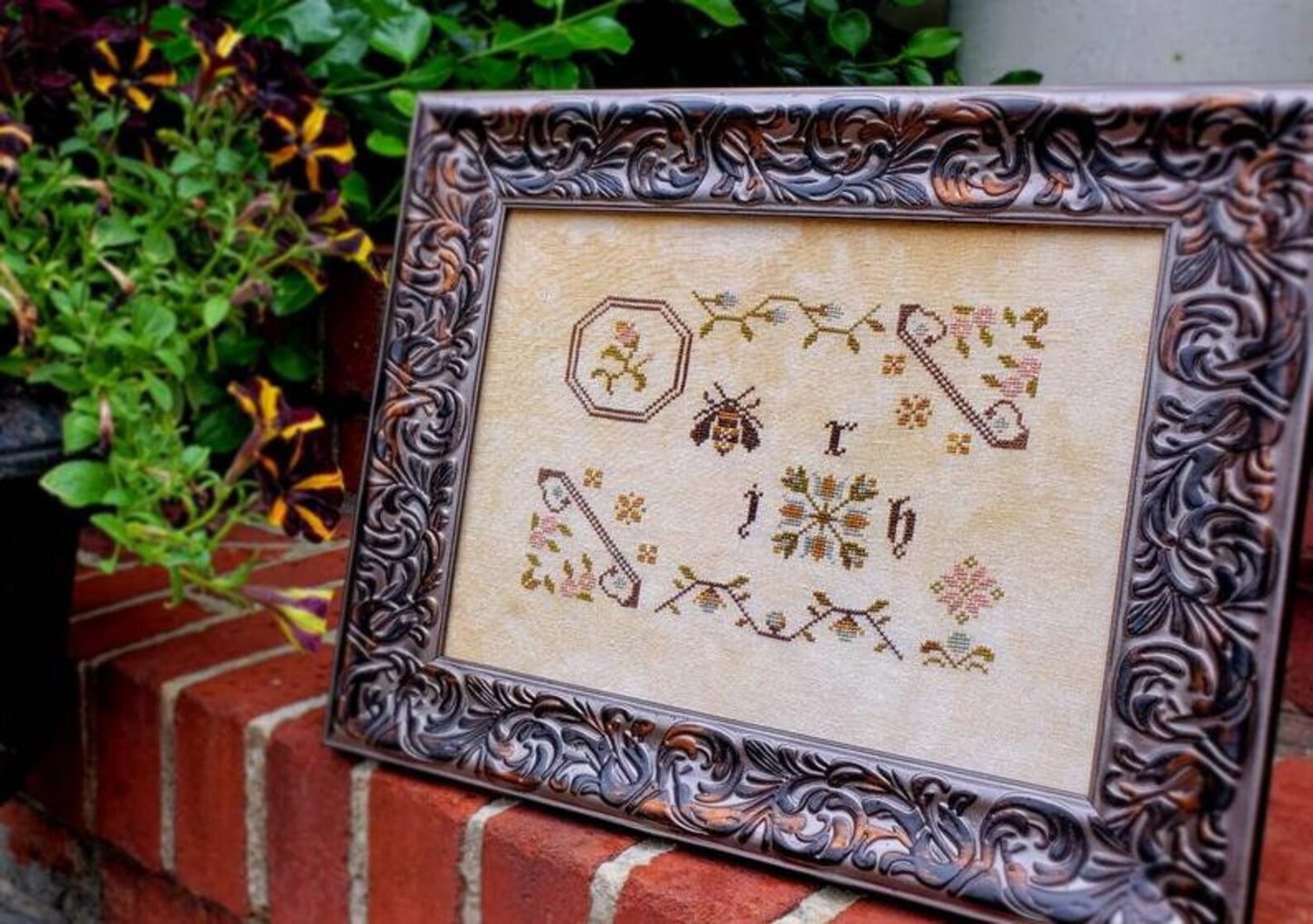 Busy Bee Sampler Cross Stitch Pattern - PDF Digital Download