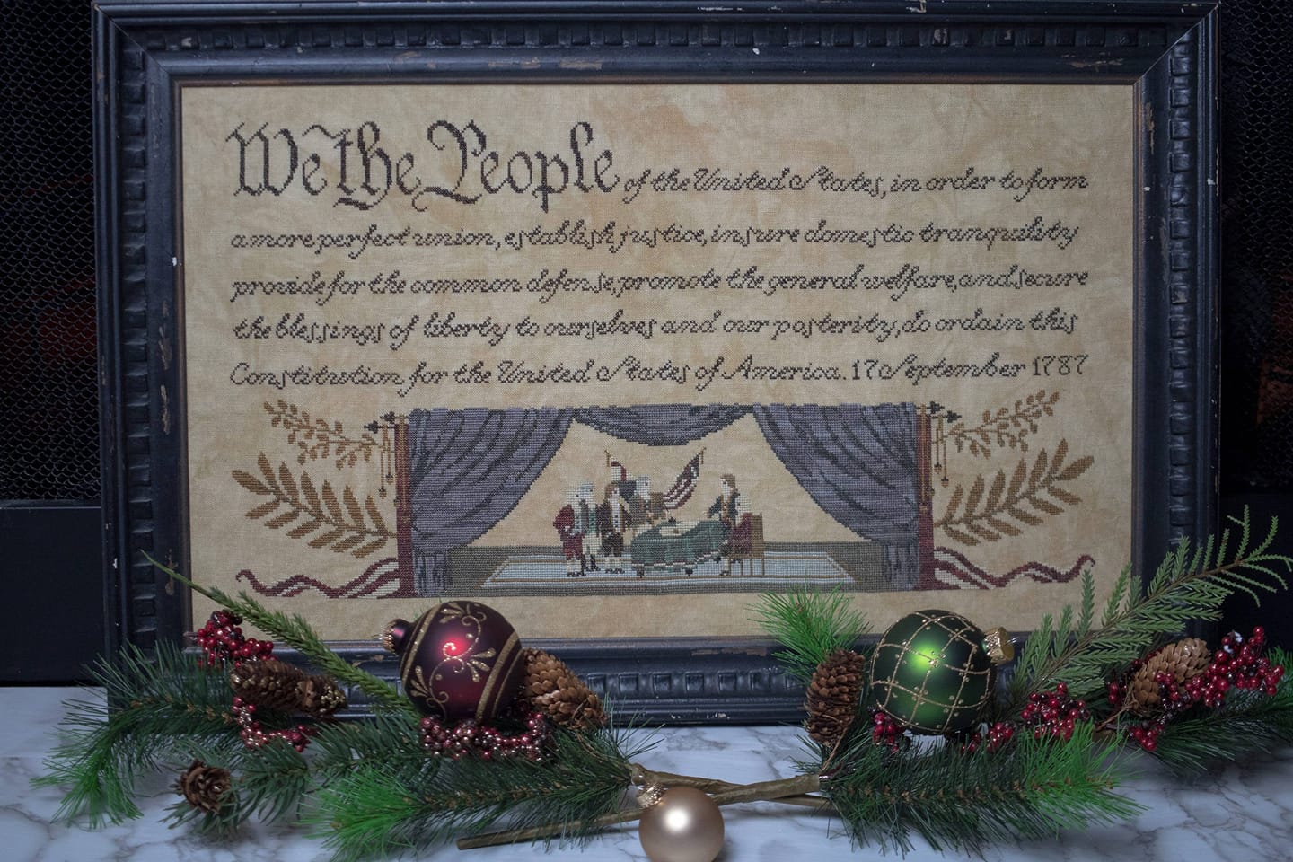 We the People Cross Stitch Pattern - PDF Digital Download