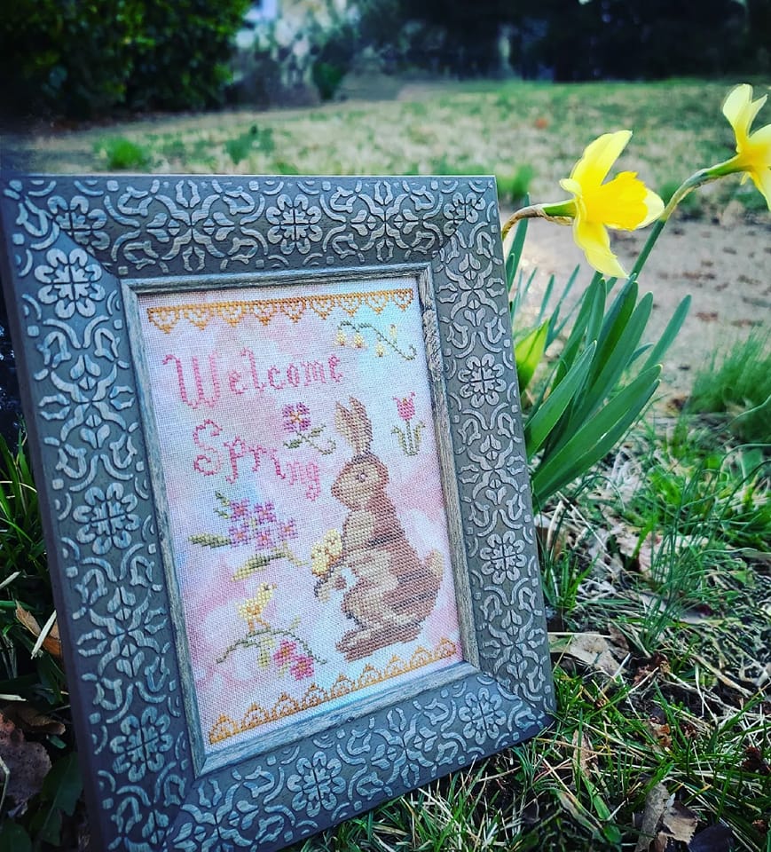 Welcome Spring Cross Stitch Pattern - PDF Digitial Download