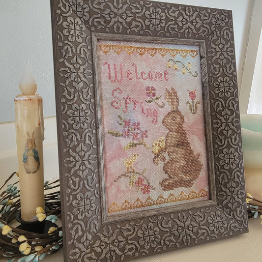 Welcome Spring Cross Stitch Pattern - PDF Digitial Download