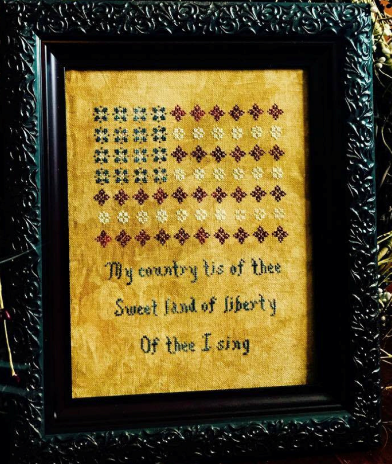 My Country 'Tis of Thee Cross Stitch - PDF Digital Download