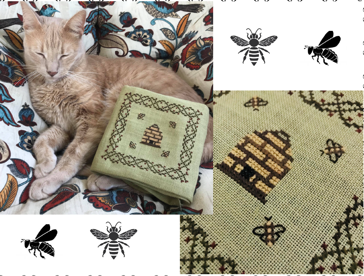 Busy Bee Pincushion Cross Stitch Pattern - PDF Digital Download